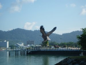 Sea eagle statue Lankawi port