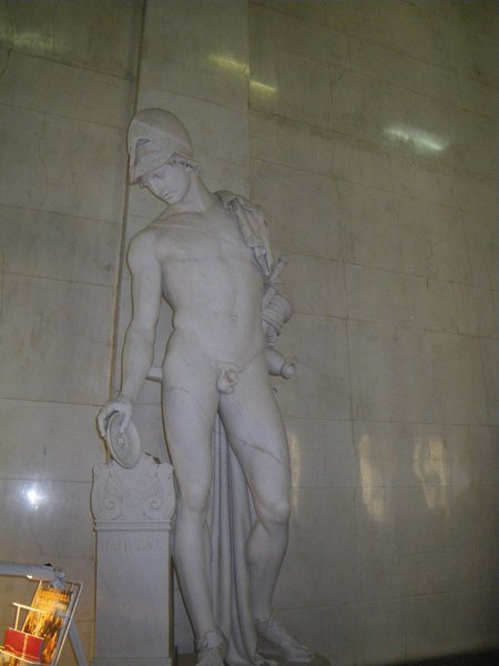 One of many nude statues inside the Hermitage