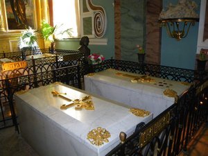 Tombs inside the cathedral of peter the first