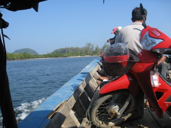 Boat from Koh Libong. Bike 'n' all