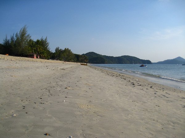 Beach at Langkawi - hard to find a spot for our towel!