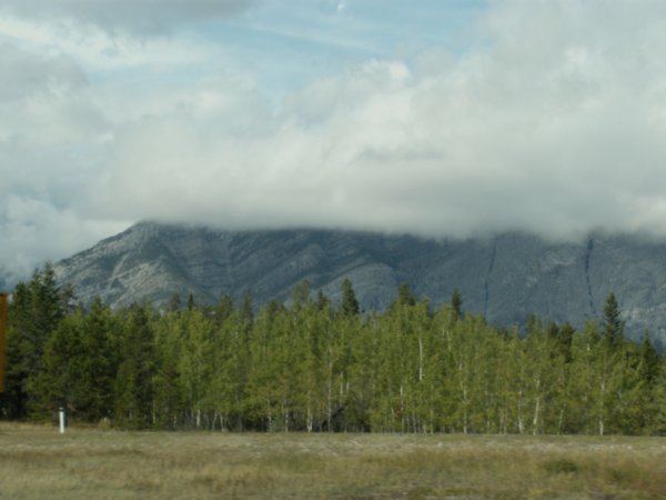Cloud covered mountain