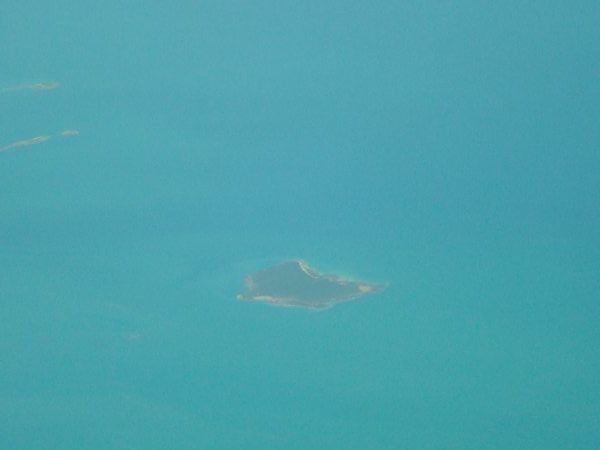 A view of part of the Great Barrier Reef from my plane