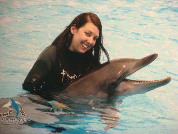 Hayley with a Dolphin