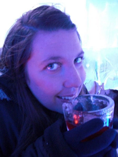 Hayley in the Ice Bar
