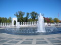 WWII memorial fountain and columns