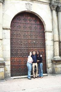 My friends in front of the church