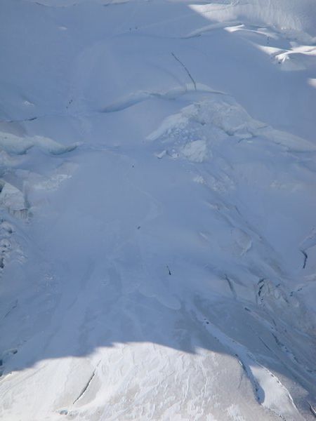 "Ant-like" hikers going to Mont Blanc