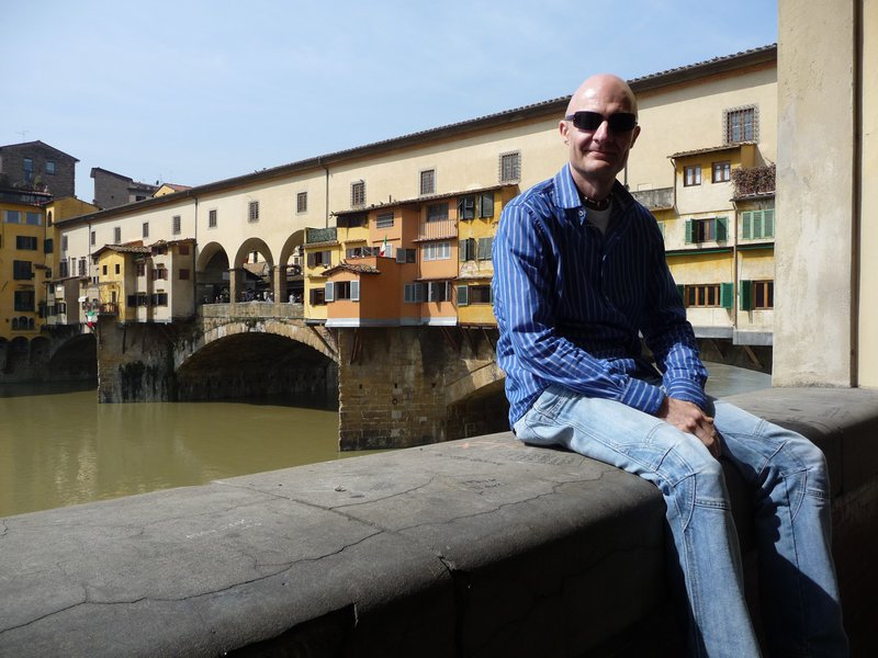 Jaime in front of The Ponte Vecchio