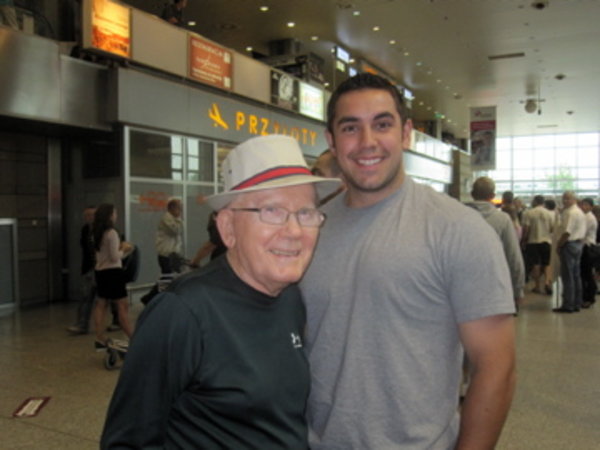 Bryan and Grandpa at the airport