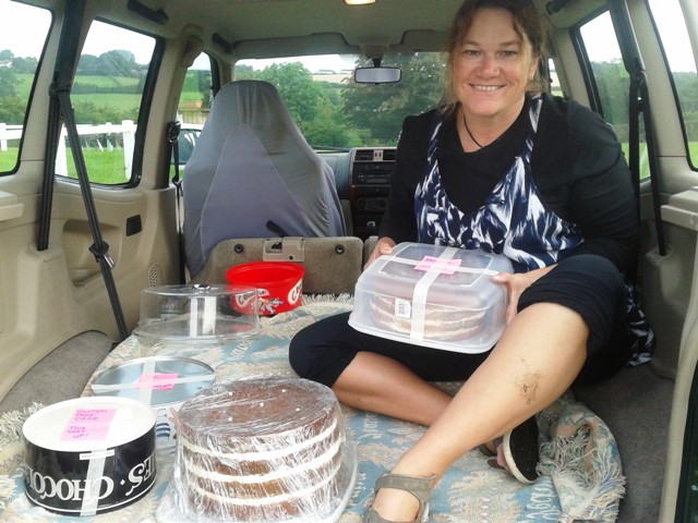 I had to hold the cake in the back of car
