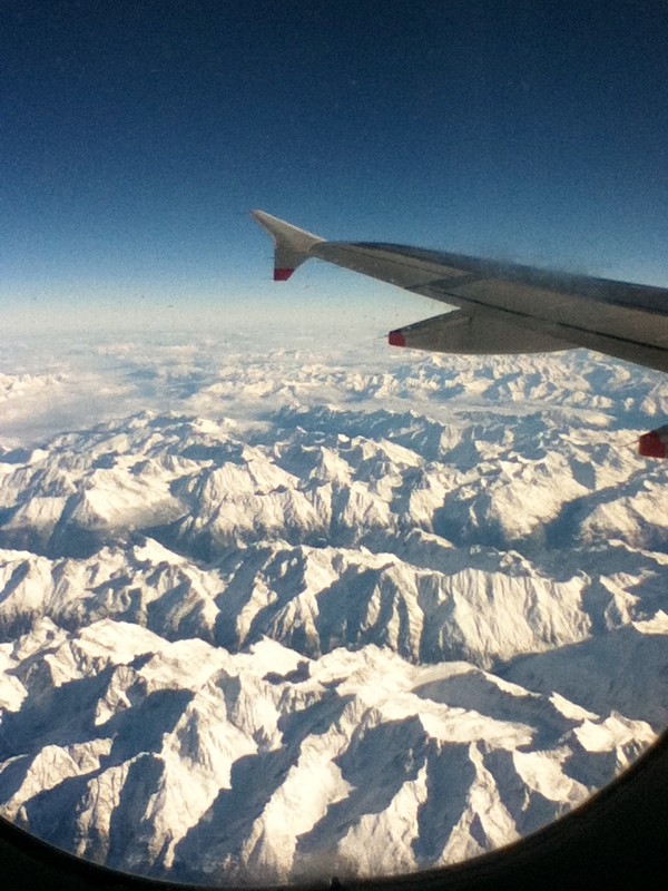 View of Alps from the plane