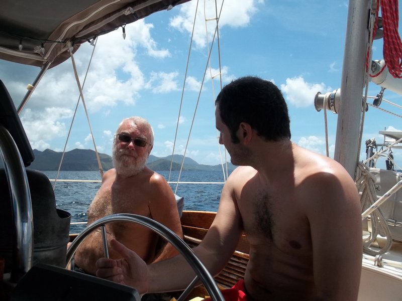 Père et fils en navigation vers la grande baie de FdeF