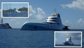 Un bateau plus qu’inusité dans le mouillage de Gustavia           