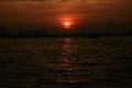 Sun sets as we arrive in Fort Kochin
