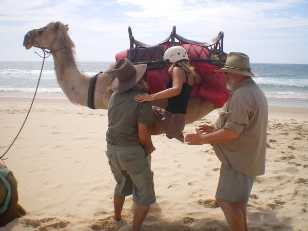 The least graceful way to get on a camel