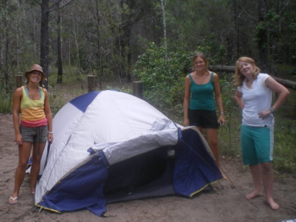 The ladies do tents