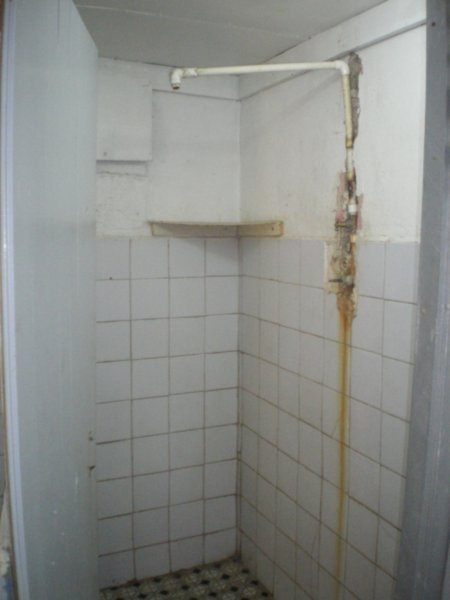 The shower...