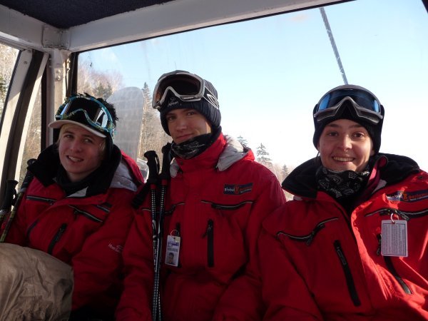 Tom, Dan and I on the Gondola to the top of the mountain