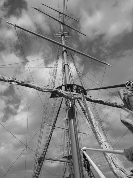 The main mast on the ship