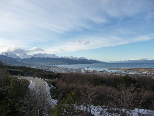 The view down to Ushuaia and the Beagle Channel half way through my walk.