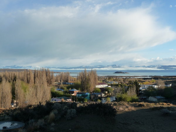 The view of Lago Argentino and Torres del Paine from the hostel