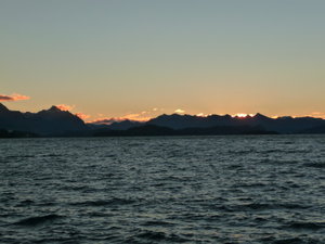 Sunset over the Andes and Lago Nahuel Huapi