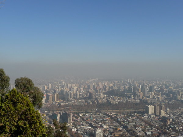 Santiago and the layer of smog!!