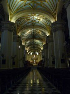 Lima Cathedral - looking down the centre aisle