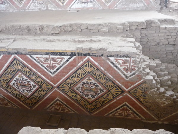 Some of the murals that have been found at Huaca de la Luna