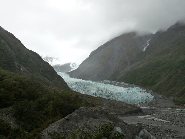 First view of the Fox Glacier