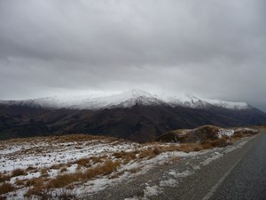 The drive along the snowline from Wanaka to Queenstown
