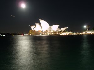 The Opera House and moon