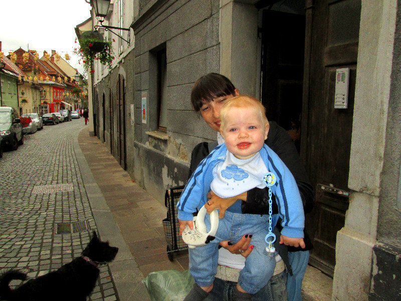 Ljubljana Baby With Mom And Dog
