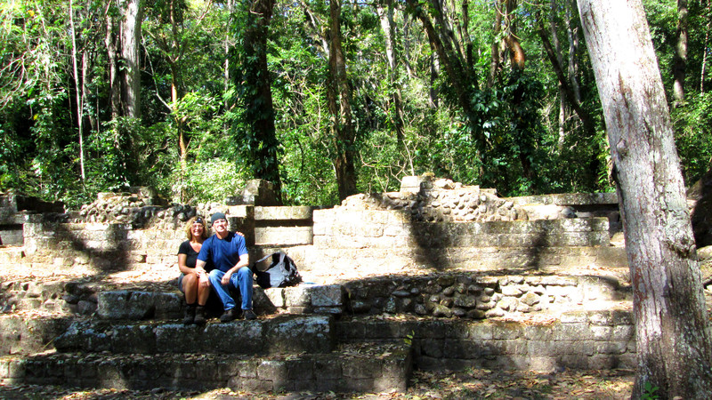 KJ and Mike at Copan Ruinas