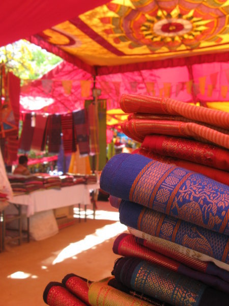 textiles at the craft market