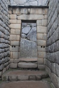 Inca door in the Machu Picchu