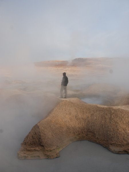 Man in the geysers