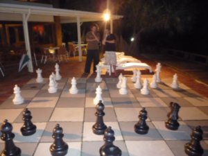 Intense giant chess game in Heron Island