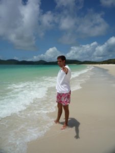 Marco on Whitehaven beach (Whitsundays Islands)