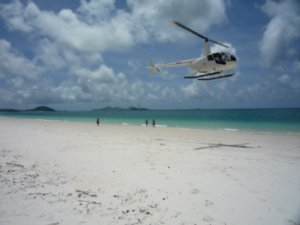 Taking off from Whitehaven beach (Whitsundays Islands)