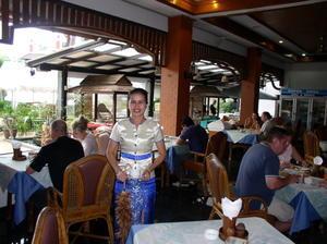Waitress in the Aloha restaurant