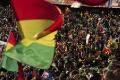 Ghana flag and crowd