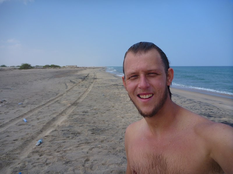 61 - me on xmas day at berbera beach. Is that receeding hairline