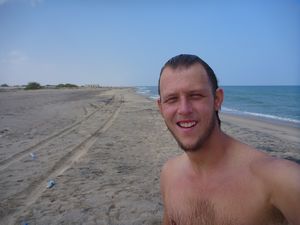 61 - me on xmas day at berbera beach. Is that receeding hairline