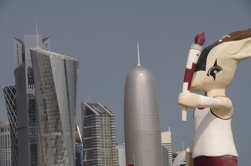 11 - Asian Cup mascot and doha citycape