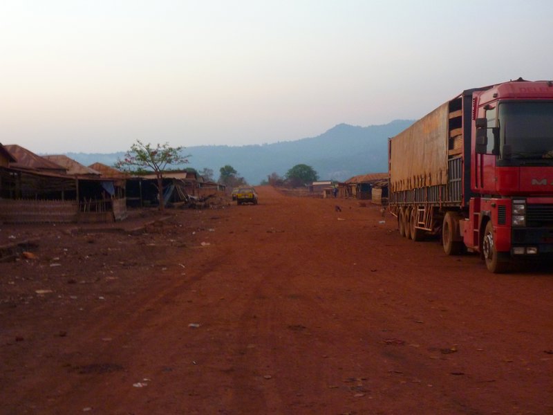 4 - sunrise the next day somewhere in Guinea. A stopover for trucks too