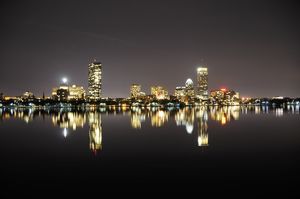 57 - Boston at night from Cambridge side