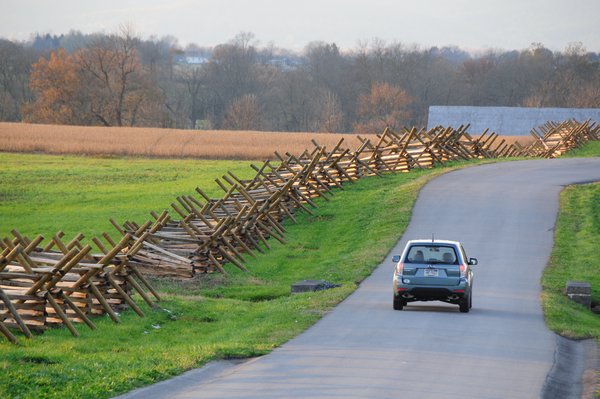 1 - Driving through nomans land in the Civil War site Gettysburgh