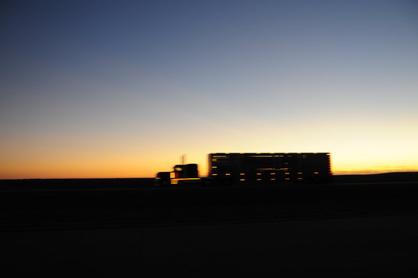 8. Open road at sunrise in Sth Dakota